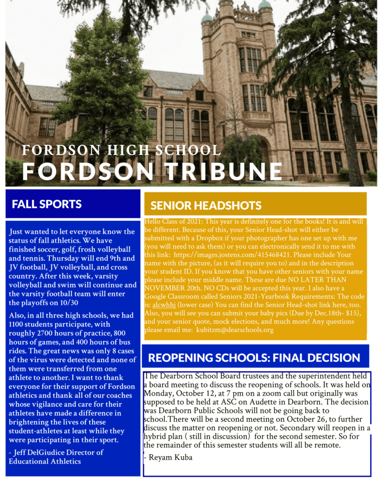 Fordson Tribune Fordson High School